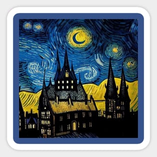 Starry Night Wizarding School Van Gogh Sticker